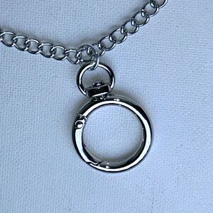 Handmade Large Gauge Stainless Steel Charm - ID Badge Holder Necklace Office
